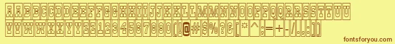 GildiatitulcmotlBold Font – Brown Fonts on Yellow Background