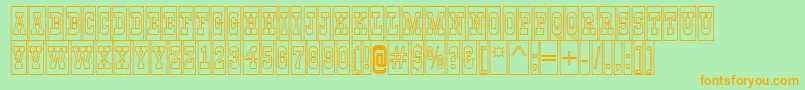 GildiatitulcmotlBold Font – Orange Fonts on Green Background