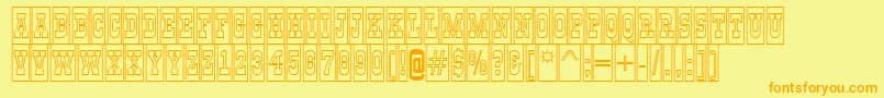 GildiatitulcmotlBold Font – Orange Fonts on Yellow Background