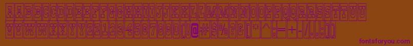 GildiatitulcmotlBold-Schriftart – Violette Schriften auf braunem Hintergrund