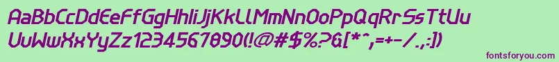 LinewireBolditalic Font – Purple Fonts on Green Background