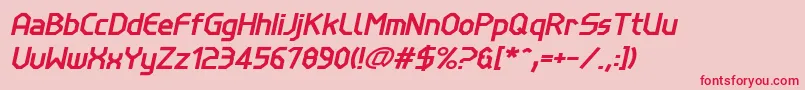フォントLinewireBolditalic – ピンクの背景に赤い文字