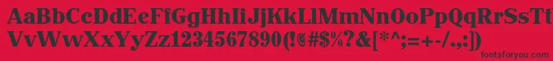 Czcionka Johnhancockcp – czarne czcionki na czerwonym tle