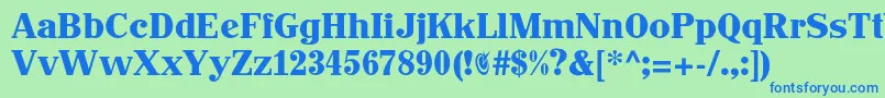 Johnhancockcp Font – Blue Fonts on Green Background