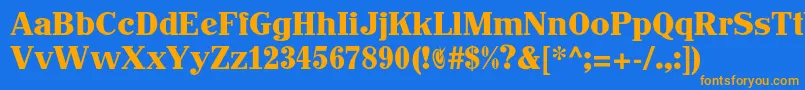 Johnhancockcp Font – Orange Fonts on Blue Background