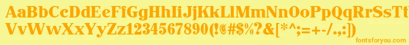 Johnhancockcp Font – Orange Fonts on Yellow Background