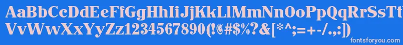 Johnhancockcp Font – Pink Fonts on Blue Background