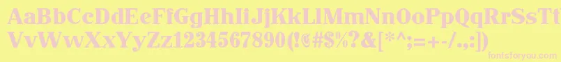 Johnhancockcp Font – Pink Fonts on Yellow Background