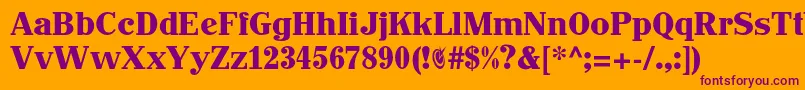 Johnhancockcp Font – Purple Fonts on Orange Background