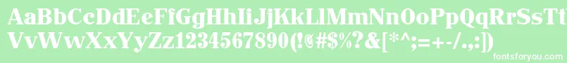 フォントJohnhancockcp – 緑の背景に白い文字