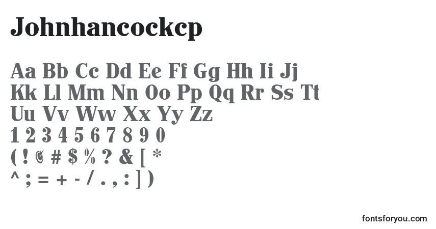 characters of johnhancockcp font, letter of johnhancockcp font, alphabet of  johnhancockcp font
