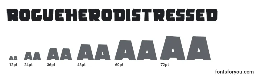 sizes of rogueherodistressed font, rogueherodistressed sizes