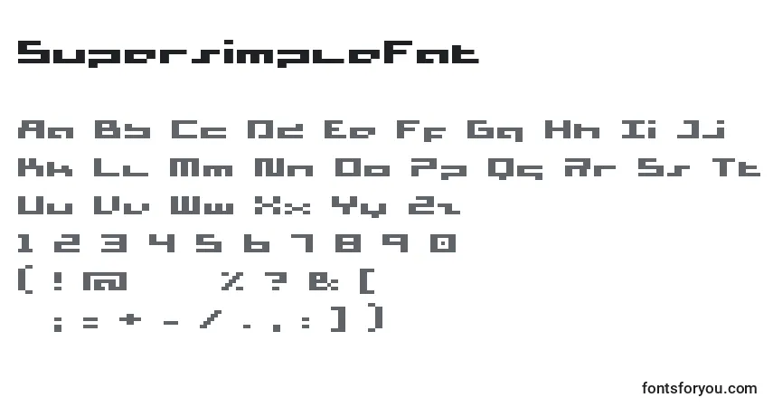 characters of supersimplefat font, letter of supersimplefat font, alphabet of  supersimplefat font
