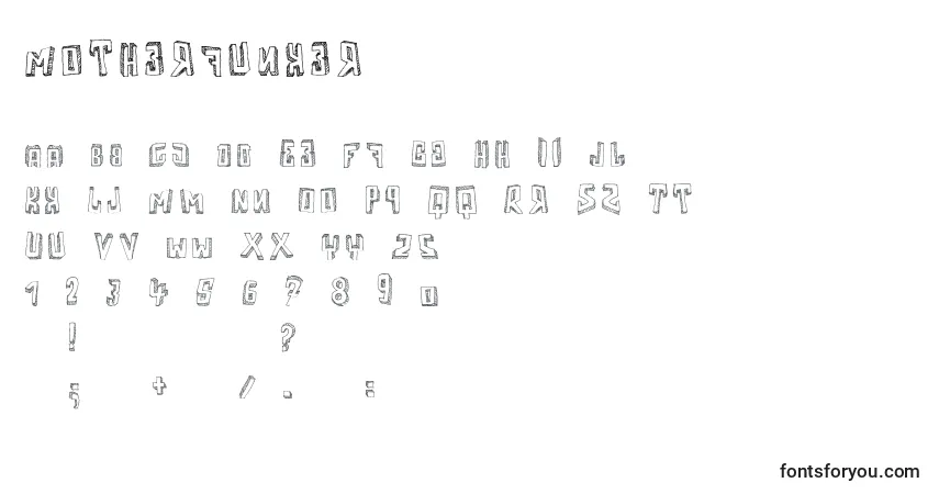 characters of motherfunker font, letter of motherfunker font, alphabet of  motherfunker font