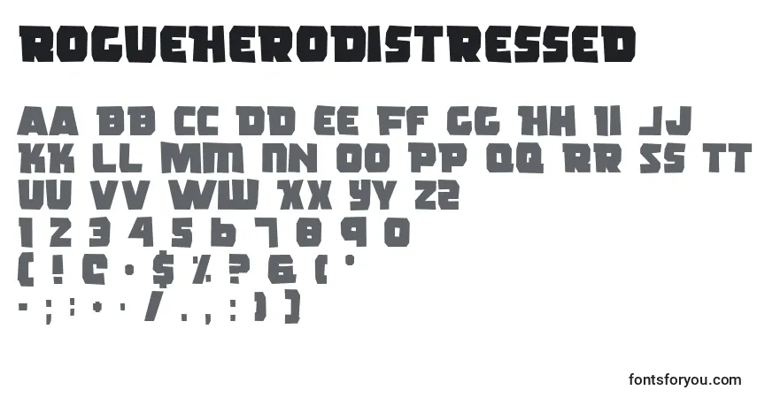 RogueHeroDistressed font – alphabet, numbers, special characters