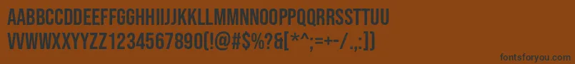 フォントBebasneueRegular – 黒い文字が茶色の背景にあります