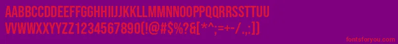 BebasneueRegular Font – Red Fonts on Purple Background