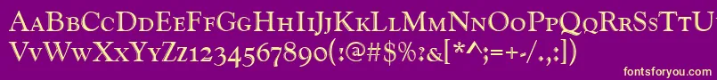 Goudyhanscd Font – Yellow Fonts on Purple Background