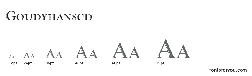 Размеры шрифта Goudyhanscd