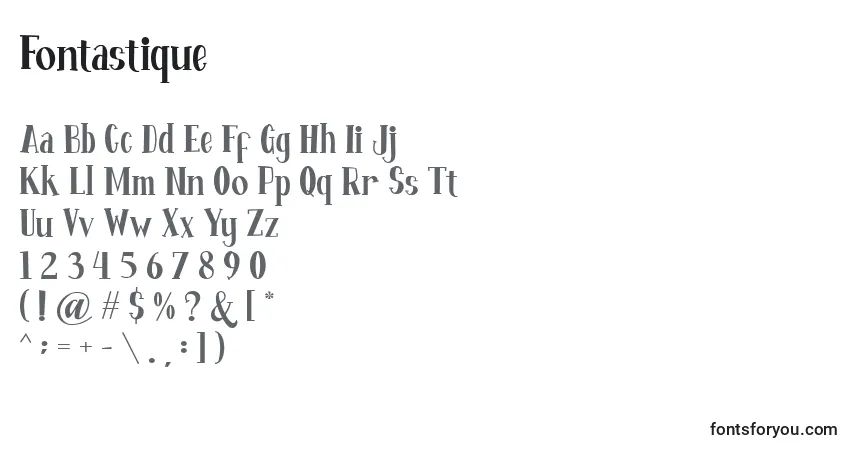 A fonte Fontastique – alfabeto, números, caracteres especiais