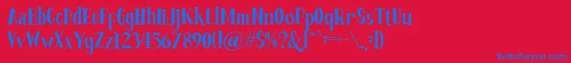 Fontastique Font – Blue Fonts on Red Background