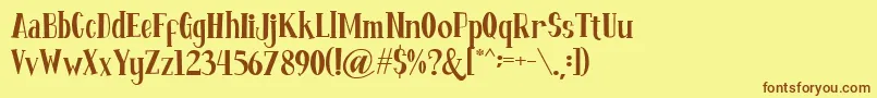 Fontastique Font – Brown Fonts on Yellow Background