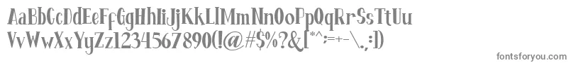 Fontastique-fontti – harmaat kirjasimet valkoisella taustalla