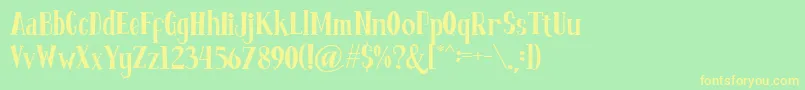 Fontastique Font – Yellow Fonts on Green Background