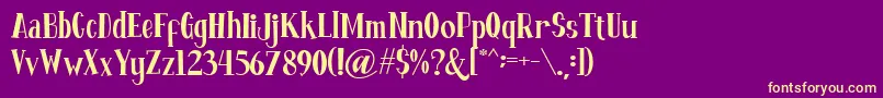 Fontastique Font – Yellow Fonts on Purple Background