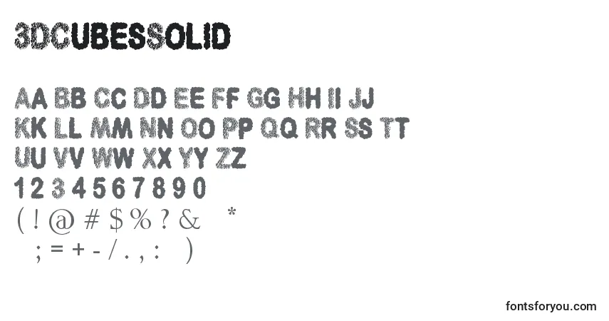 3DCubesSolidフォント–アルファベット、数字、特殊文字