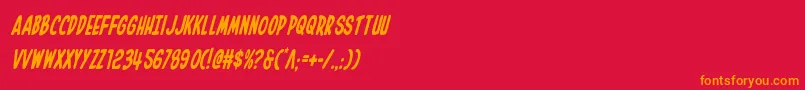 Inhouseeditioncondital Font – Orange Fonts on Red Background