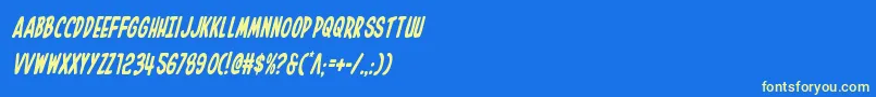 Inhouseeditioncondital-Schriftart – Gelbe Schriften auf blauem Hintergrund