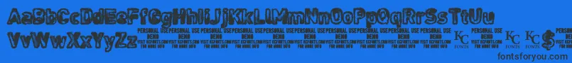Шрифт NoisesintheatticdemoKcfonts – чёрные шрифты на синем фоне