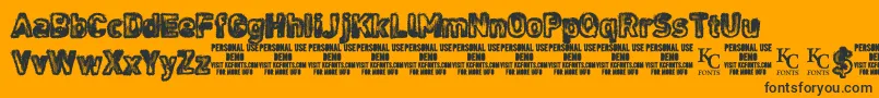 NoisesintheatticdemoKcfonts Font – Black Fonts on Orange Background