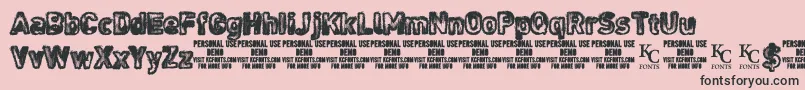 NoisesintheatticdemoKcfonts Font – Black Fonts on Pink Background