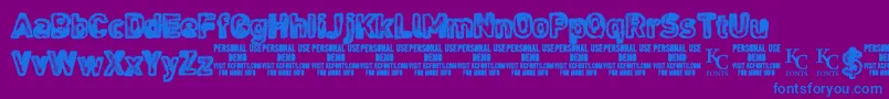 NoisesintheatticdemoKcfonts-fontti – siniset fontit violetilla taustalla