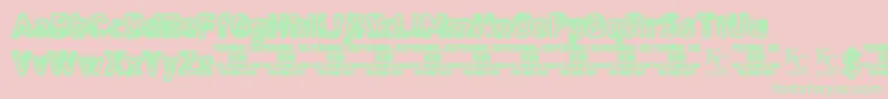 NoisesintheatticdemoKcfonts Font – Green Fonts on Pink Background