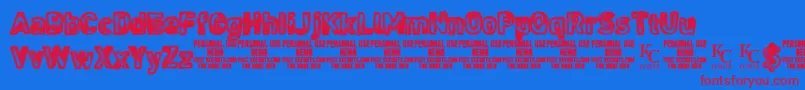 NoisesintheatticdemoKcfonts Font – Red Fonts on Blue Background