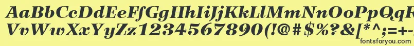 Шрифт WilkeLt96BlackItalic – чёрные шрифты на жёлтом фоне