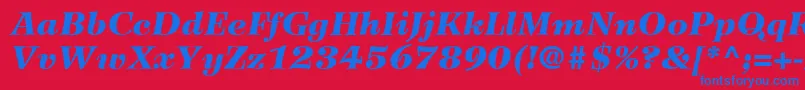 フォントWilkeLt96BlackItalic – 赤い背景に青い文字