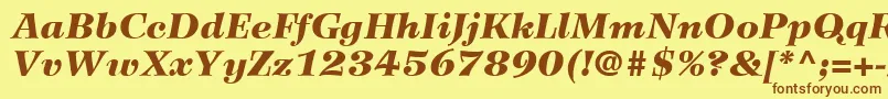 WilkeLt96BlackItalic Font – Brown Fonts on Yellow Background