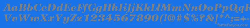 フォントWilkeLt96BlackItalic – 青い背景に灰色の文字