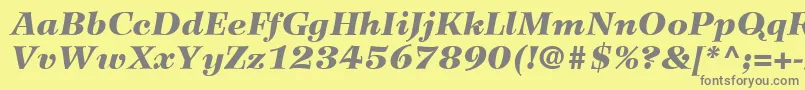 Шрифт WilkeLt96BlackItalic – серые шрифты на жёлтом фоне