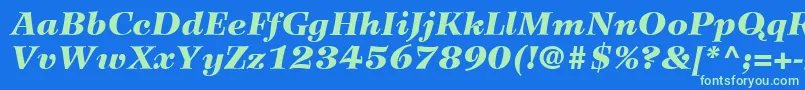 WilkeLt96BlackItalic Font – Green Fonts on Blue Background