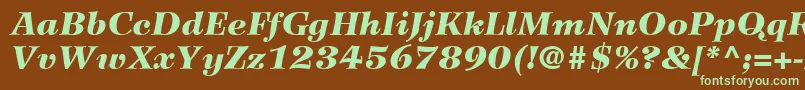 WilkeLt96BlackItalic Font – Green Fonts on Brown Background