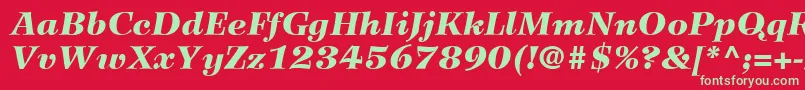 Шрифт WilkeLt96BlackItalic – зелёные шрифты на красном фоне