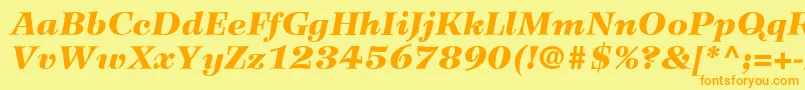 WilkeLt96BlackItalic Font – Orange Fonts on Yellow Background