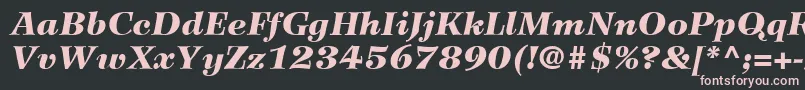 Fonte WilkeLt96BlackItalic – fontes rosa em um fundo preto