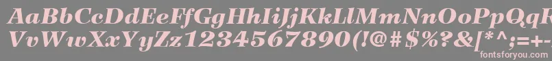 Fonte WilkeLt96BlackItalic – fontes rosa em um fundo cinza