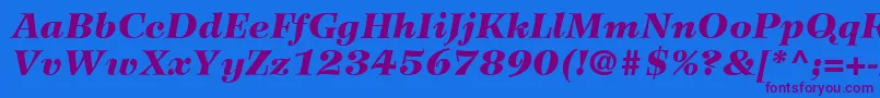 Шрифт WilkeLt96BlackItalic – фиолетовые шрифты на синем фоне